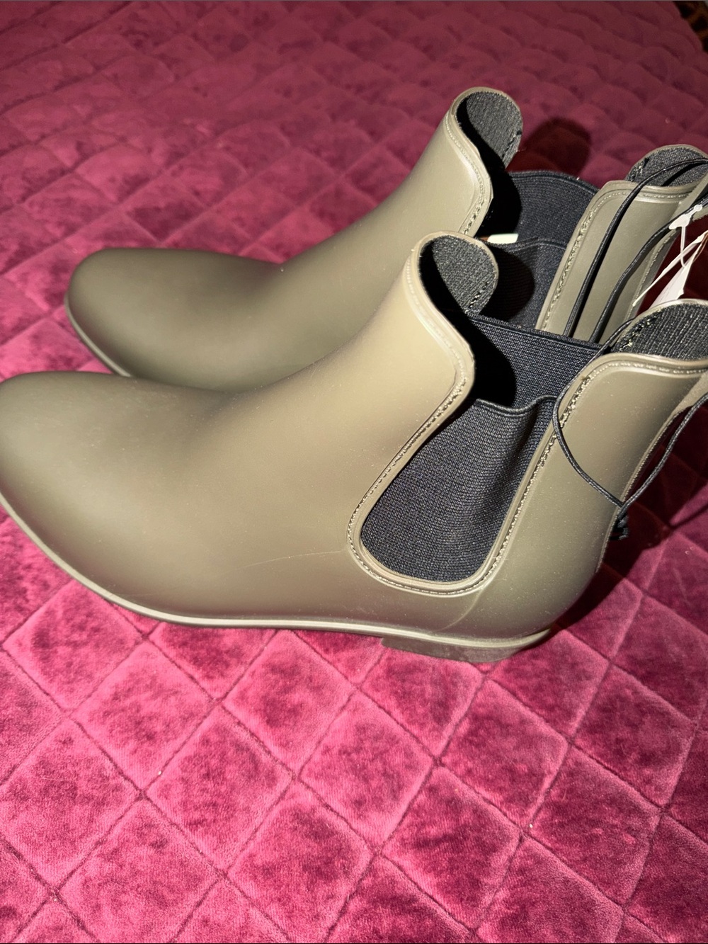 Olive Green Chelsea Rain Booties